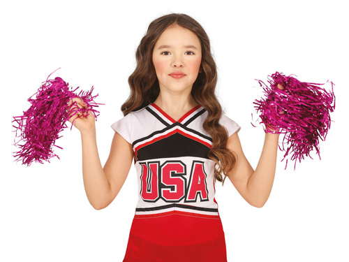 Pompony cheerleaderki ciemnoróżowe - 2 szt.