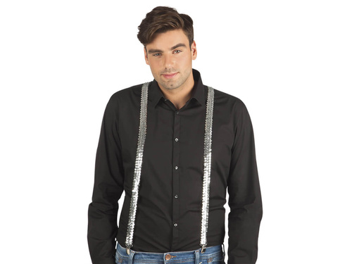 Srebrne cekinowe szelki - 1 szt.