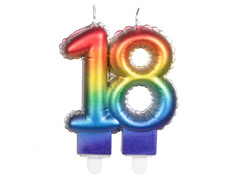 Świeczka na osiemnastkę kolorowa - 18 - osiemnaście