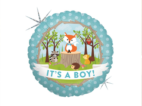 Balon foliowy It's a Boy Zwierzęta leśne - 46 cm - 1 szt.