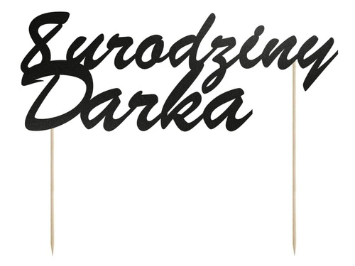 Topper papierowy na tort personalizowany na urodziny - 1 szt.