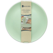 Talerzyki plastikowe wielokrotnego użytku miętowe - 25 cm - 2 szt.