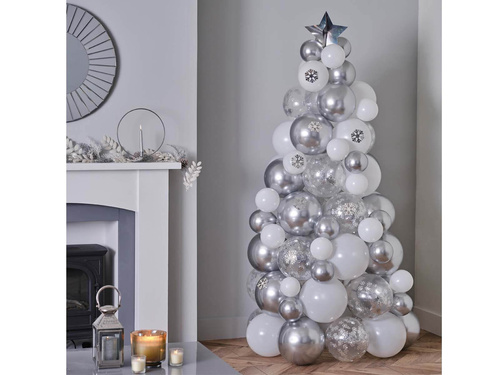 Bukiet balonów Choinka srebrna - 110 szt.