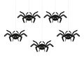 Dekoracja wisząca Pająki na Halloween - 5 szt.