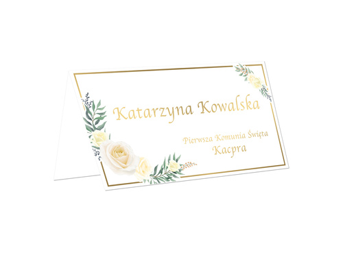 Winietki personalizowane składane na I Komunię Świętą - 15 szt.