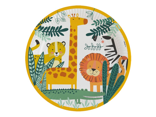 Talerzyki urodzinowe Safari - 23 cm - 8 szt.