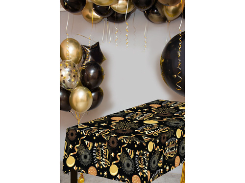 Obrus sylwestrowy Happy New Year - 137x274 cm - 1 szt.
