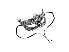 Maska karnawałowa ornamentowa czarna z kryształkami - 1 szt.