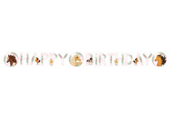 Baner urodzinowy Happy Birthday Piękne koniki - 140 x 15 cm - 1 szt.