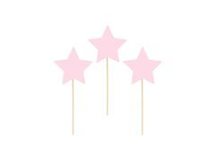Pikery Gwiazdki różowe - 10 cm - 6 szt.