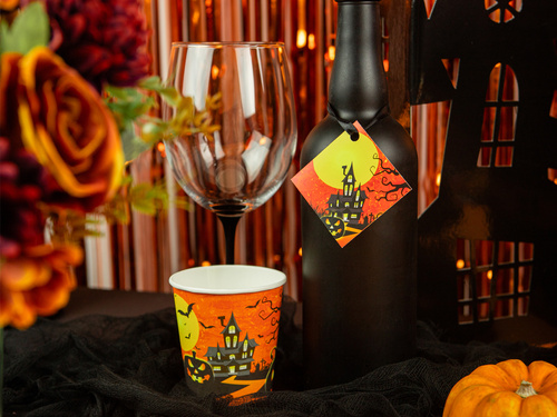 Kubeczki papierowe na Halloween Nawiedzony Dom - 250 ml - 6 szt.