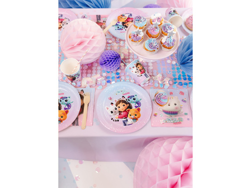 Talerzyki papierowe na urodziny Koci domek Gabi - 23 cm - 6 szt.