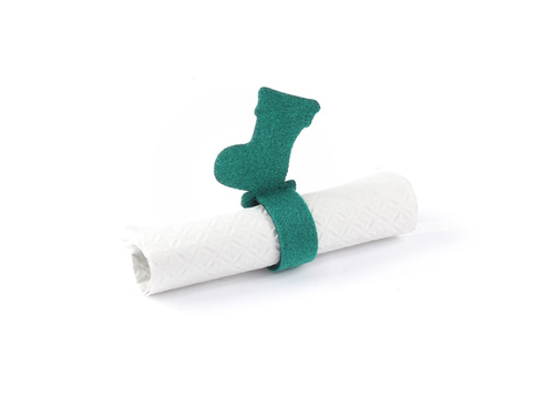 Serwetnik ze wzorem świątecznym - But Mikołaja - 21 cm - 4 szt.