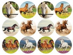 Opłatki na muffiny babeczki Konie