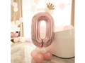 Zestaw balonów z cyfrą zero różowe złoto - 15 szt.