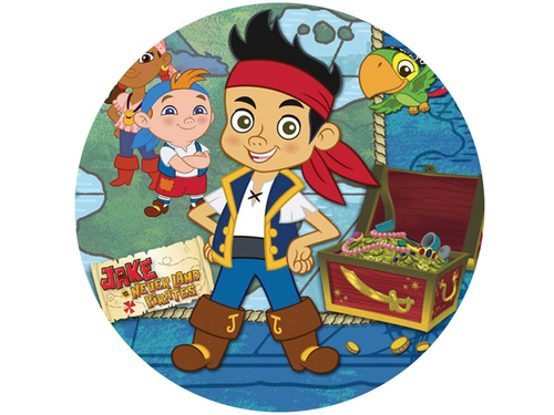 Dekoracyjny opłatek tortowy Jake i Piraci z Nibylandii - 20 cm