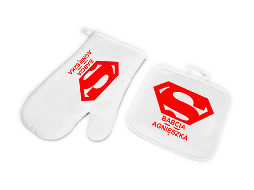 Zestaw kuchenny personalizowany Rękawica i Łapka na dzień babci