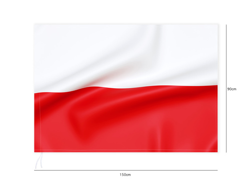 Polska flaga narodowa - 90 x 150 cm - 1 szt.