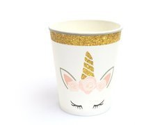 Kubeczki papierowe Piękny Jednorożec - 250 ml - 6 szt.