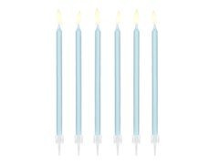 Świeczki urodzinowe błękitne - 14 cm - 12 szt.