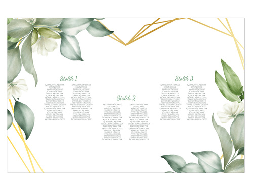 Plany stołów weselnych - 90x60 cm - 1 szt.