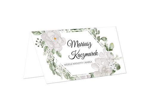 Winietki personalizowane składane z kwiatami - 15 szt.