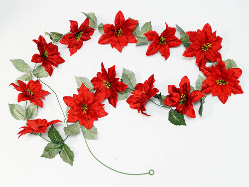 Girlanda bożonarodzeniowa z poinsecją - 200 cm