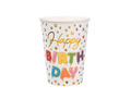 Kubeczki papierowe na urodziny Happy Birthday - 270 ml - 10 szt.