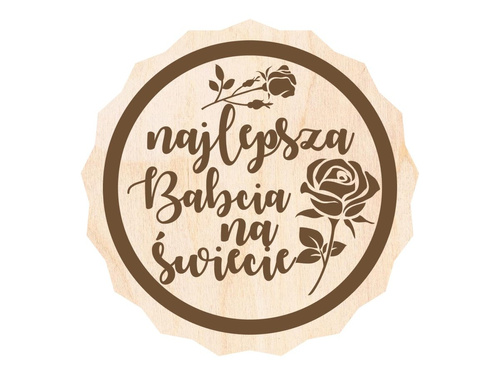 Podkładka z drewna na dzień babci - 9 cm - 1 szt.