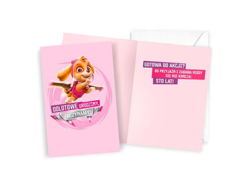 Kartka urodzinowa dla dziecka Psi Patrol - 11 x 17 cm 1 szt.