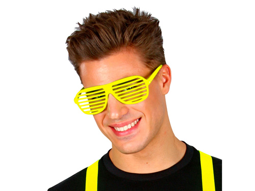 Okulary Żaluzje żółte neonowe - 1 szt.