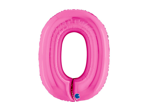 Balon foliowy cyfra 0 fuksjowy - 40" - 1 szt.