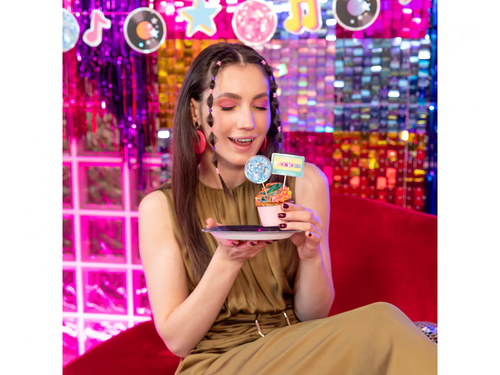 Talerzyki papierowe Retro Disco - 18 cm - 6 szt.