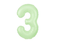 Balon foliowy pistacjowa cyfra 3 - 100 cm - 1 szt.