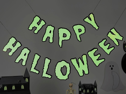 Baner Happy Halloween Fluorescencyjny - 200 cm - 1 szt.