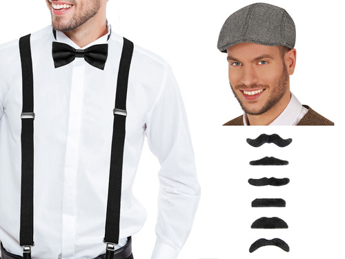 Zestaw gangstera czarny - 1 komplet.