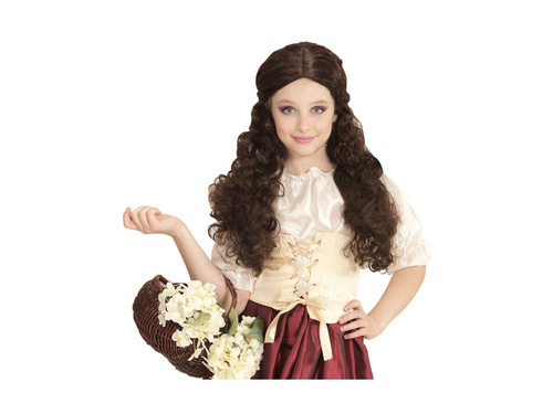 Brązowa peruka średniowiecznej dziewczyny