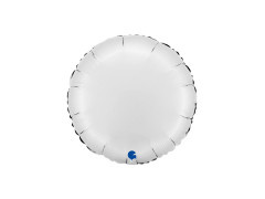 Balon foliowy okrągły satynowy biały - 14" - 1 szt.