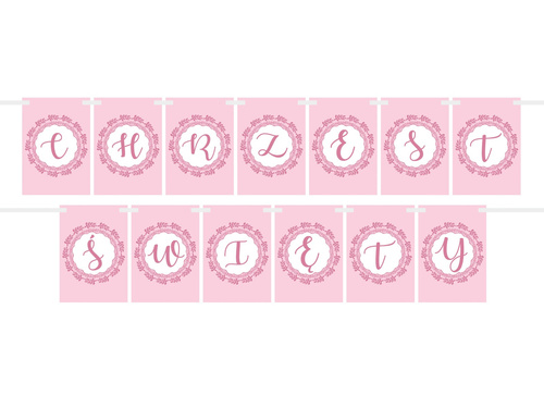 Baner flagi różowy Chrzest Święty - 5 m