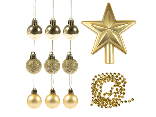 Dekoracje choinkowe złote - 11 szt.