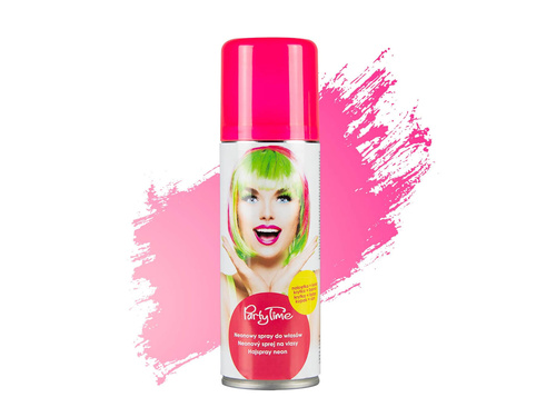 Zmywalny fluorescencyjny spray do włosów 125 ml - różowy