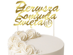 Topper na tort IHS I Komunia Święta - 1 szt.