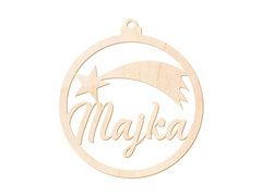 Zawieszka drewniana bombka personalizowana - 11 cm - 1 szt.