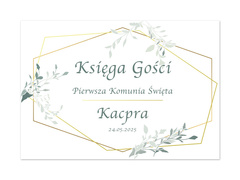 Personalizowana naklejka na księgę gości na I Komunię Świętą - 1 szt.