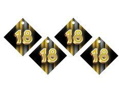 Zawieszki na butelki z wstążeczką na osiemnaste urodziny - 12 szt.