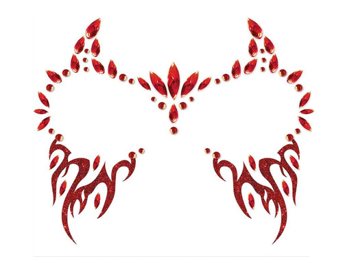 Samoprzylepne klejnociki na twarz czerwone - 1 op.