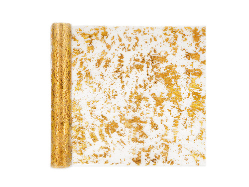 Dekoracja bieżnik błyszczący na stół - złoty - 28 cm x 3 m - 1 szt.