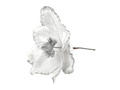 Dekoracja Magnolia na piku biała - 21 cm - 1 szt.
