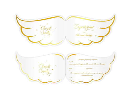 Zaproszenia na Chrzest Święty Skrzydła - 10 szt.