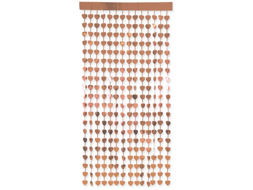 Kurtyna Serca metaliczna różowe złoto - 100 x 200 cm